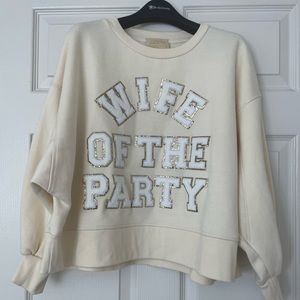 NEW ‘Wife of the Party’ Sequined Creme Sweatshirt